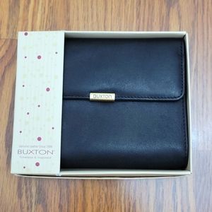 NEW Buxton Genuine Leather Black Wallet